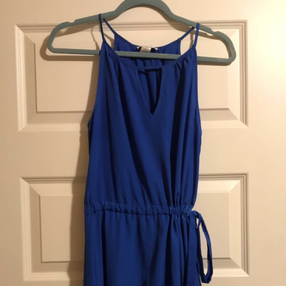Royal blue tie dress